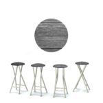 Grey Wood 30" Padded Bar Stools - Set of (4)