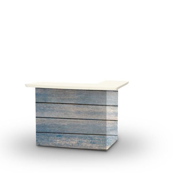 Blue Wood Horizontal Portable Pop-Up Bar - L-Shaped Portable Bar (Closeout)