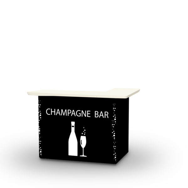 Champagne Bar Portable Pop-Up Bar - L-Shaped Portable Bar (Closeout)