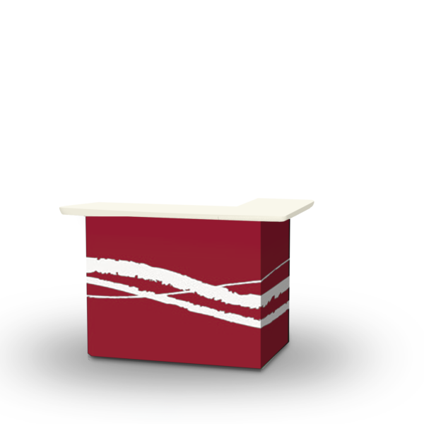 Classic Burgundy Portable Pop-Up Bar - L-Shaped Portable Bar (Closeout)