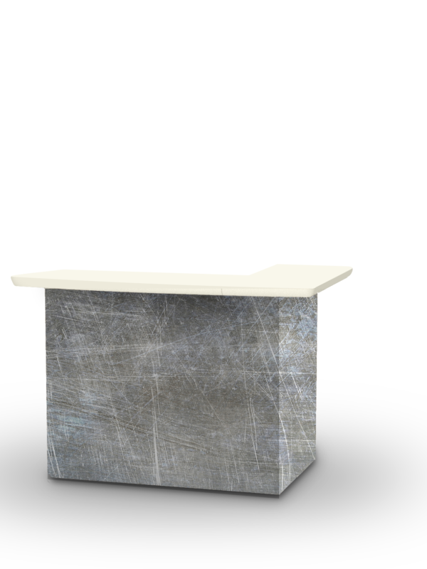 Grey Scrubbed Metal Portable Bar