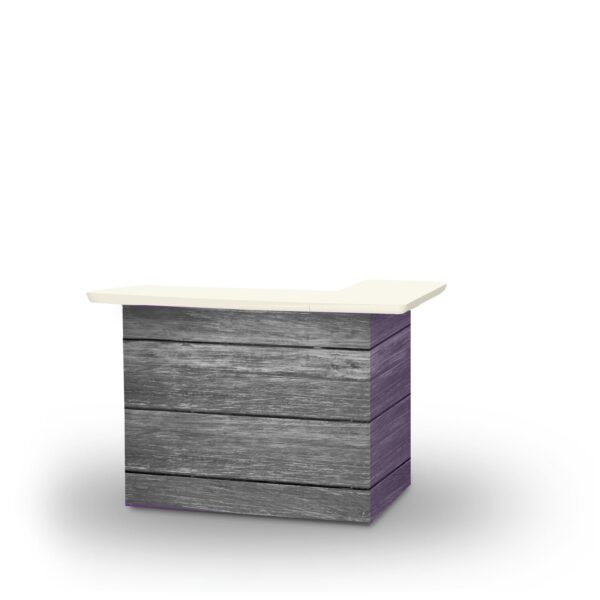 Grey Wood Portable Pop-Up Bar - L-Shaped Portable Bar (Closeout)