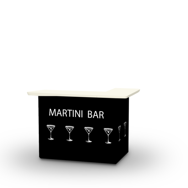 Martini Portable Pop-Up Bar - L-Shaped Portable Bar (Closeout)
