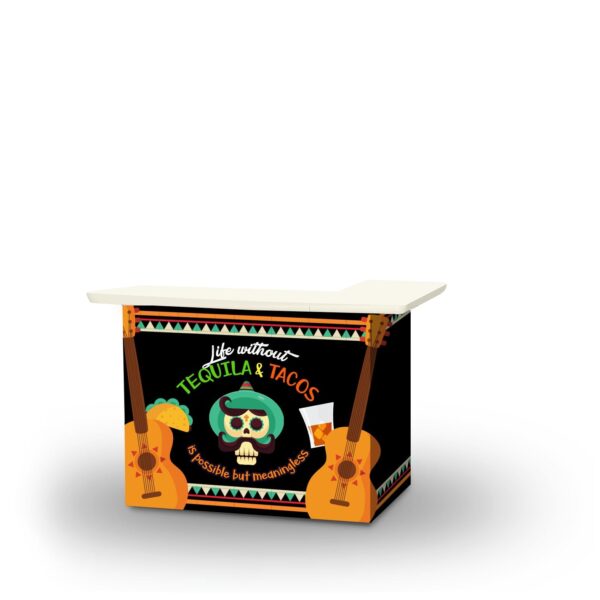 Tequila and Tacos Portable Pop-Up Bar - L-Shaped Portable Bar (Closeout)