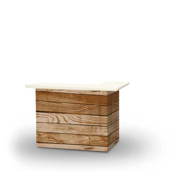 Vintage Wood Portable Pop-Up Bar - L-Shaped Portable Bar (Closeout)