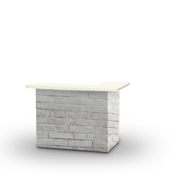 White Cinder Block Portable Pop-Up Bar - L-Shaped Portable Bar (Closeout)
