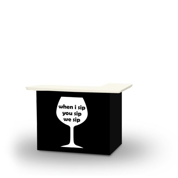 We Sip Wine Portable Pop-Up Bar - L-Shaped Portable Bar (Closeout)