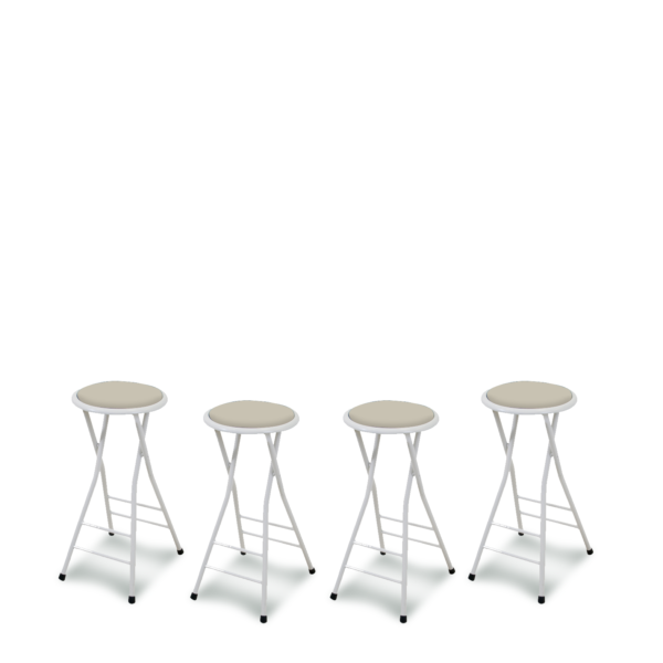Classic Tan Portable Pop-Up Bar - 30" Padded Bar Stools - Set of 4 (Closeout)