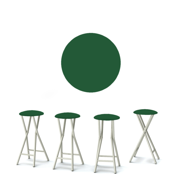 Solid Green Portable Pop-Up Bar - 30" Padded Bar Stools - Set of 4 (Closeout)