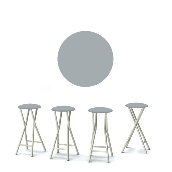 Solid Grey Portable Pop-Up Bar - 30" Padded Bar Stools - Set of 4 (Closeout)