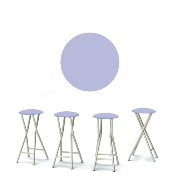 Solid Lavender Portable Pop-Up Bar - 30" Padded Bar Stools - Set of 4 (Closeout)