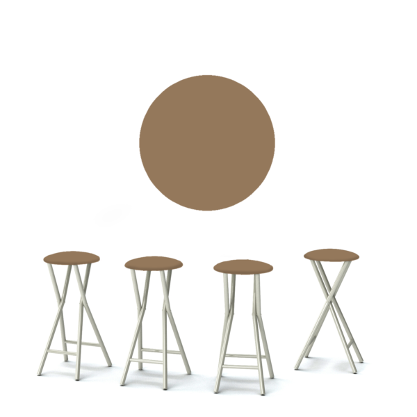 Solid Light Brown Portable Pop-Up Bar - 30" Padded Bar Stools - Set of 4 (Closeout)