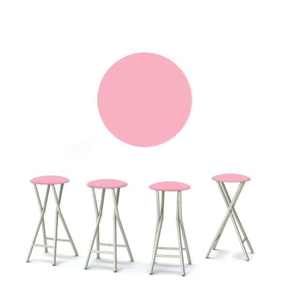 Solid Pink Portable Pop-Up Bar - 30" Padded Bar Stools - Set of 4 (Closeout)