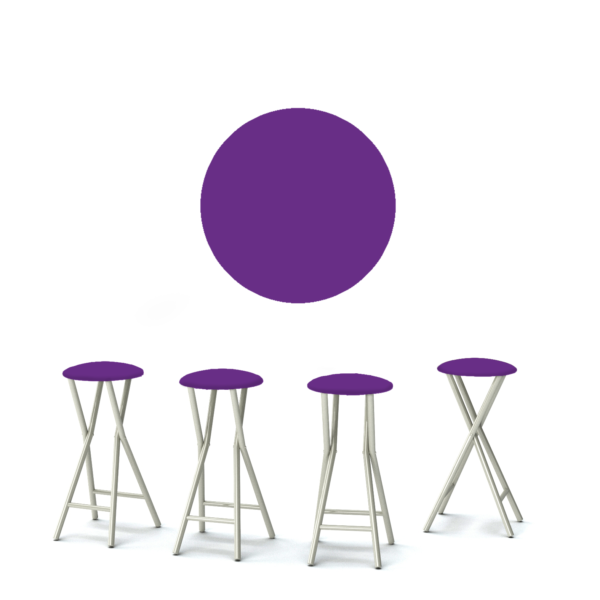Solid Purple Portable Pop-Up Bar - 30" Padded Bar Stools - Set of 4 (Closeout)