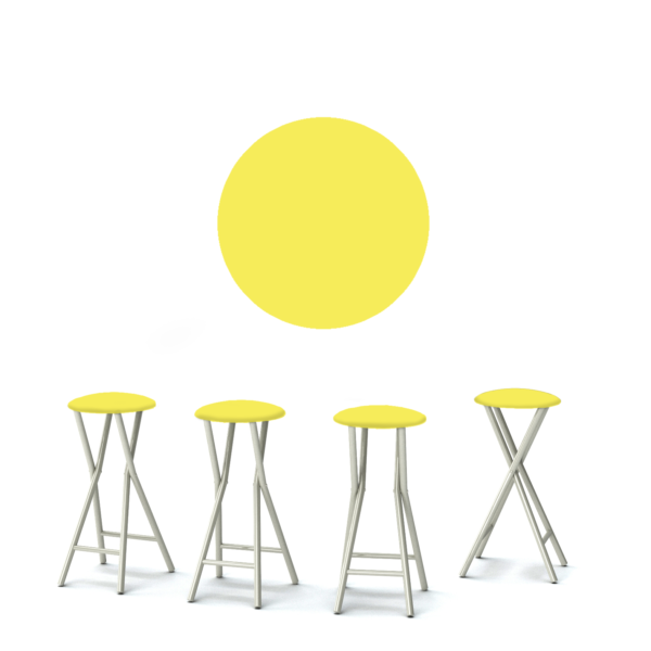 Solid Yellow Portable Pop-Up Bar - 30" Padded Bar Stools - Set of 4 (Closeout)