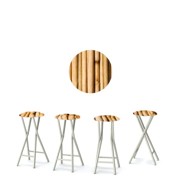 Hawaiian Bamboo - 30" Padded Bar Stools - Set of 4 (Closeout)