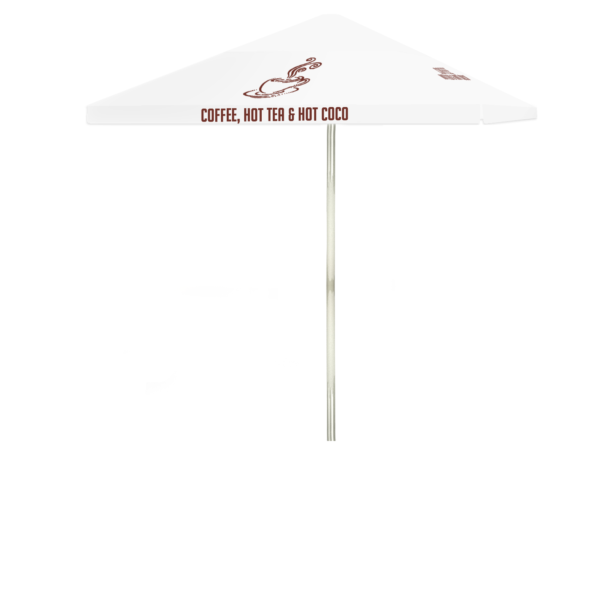 Coffee Bar White Portable Pop-Up Bar - Square Umbrella (Closeout)