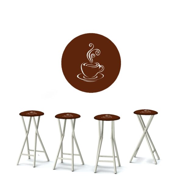 Coffee Bar Brown Portable Pop-Up Bar - 30" Padded Bar Stools - Set of 4 (Closeout)