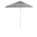 Blue Wood Horizontal 8 ft Tall Square  Umbrella