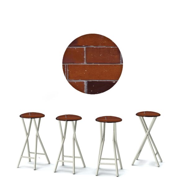 Boston Brick Portable Pop-Up Bar - 30" Padded Bar Stools - Set of 4 (Closeout)