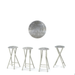 Grey Scrubbed Metal 30" Padded Bar Stools - Set of (4)