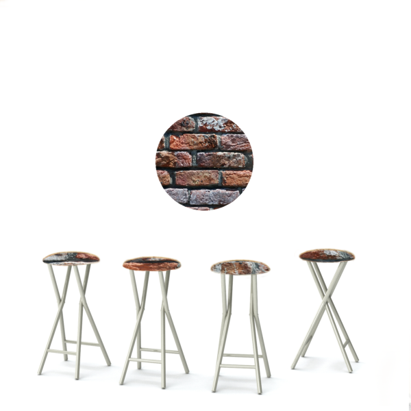 London Brick Portable Pop-Up Bar - 30" Padded Bar Stools - Set of 4 (Closeout)