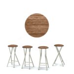 Medium Wood 30" Padded Bar Stools - Set of (4)