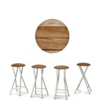 Vintage Wood 30" Padded Bar Stools - Set of (4)