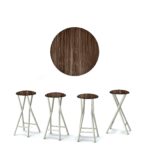 Textured Wood 30" Padded Bar Stools - Set of (4)