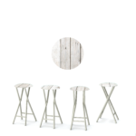 White Barn Wood 30" Padded Bar Stools - Set of (4)