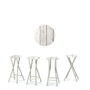 White Barn Wood 30" Padded Bar Stools - Set of (4)