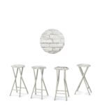 White Cinderblock 30" Padded Bar Stools - Set of (4)