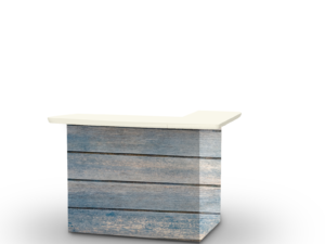 Blue Wood Horizontal Portable Bar