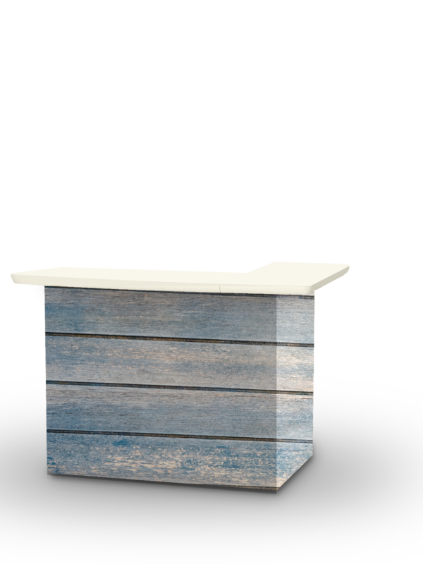 Blue Wood Horizontal Portable Bar