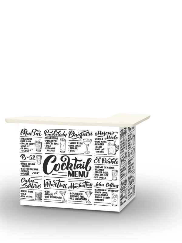 Cocktail Menu Portable Bar