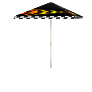 Racing Flames 8 ft Tall Square  Umbrella