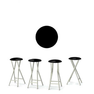 Solid Black 30" Padded Bar Stools - Set of (4)