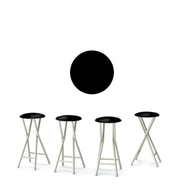 Solid Black 30" Padded Bar Stools - Set of (4)