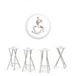Coffee Bar - White 30" Padded Bar Stools - Set of (4)