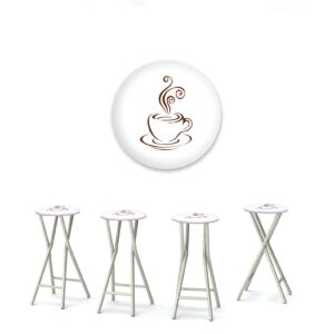 Coffee Bar - White 30" Padded Bar Stools - Set of (4)