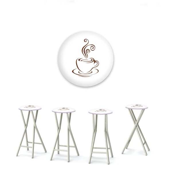 Coffee Bar - White 30" Padded Bar Stools - Set of (4)