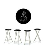Coffee Bar - Black 30" Padded Bar Stools - Set of (4)