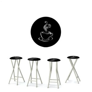 Coffee Bar - Black 30" Padded Bar Stools - Set of (4)