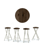 Dark Wood 30" Padded Bar Stools - Set of (4)
