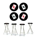 Casino Aces 30" Padded Bar Stools - Set of (4)