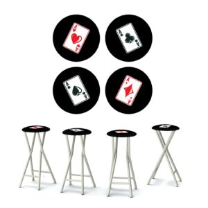 Casino Aces 30" Padded Bar Stools - Set of (4)
