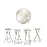 Sliver and Gold Christmas 30" Padded Bar Stools - Set of (4)
