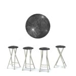 New Year - Fireworks Snowflakes 30" Padded Bar Stools - Set of (4)