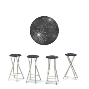 New Year - Fireworks Snowflakes 30" Padded Bar Stools - Set of (4)
