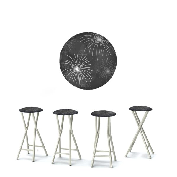 New Year - Fireworks Snowflakes 30" Padded Bar Stools - Set of (4)